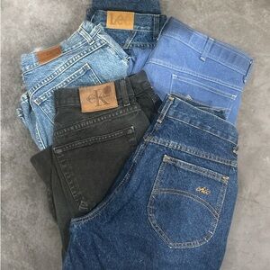 Mixed Vintage Denim Jeans Bundle - Lee, CK & More - 15lbs VARIOUS SIZES